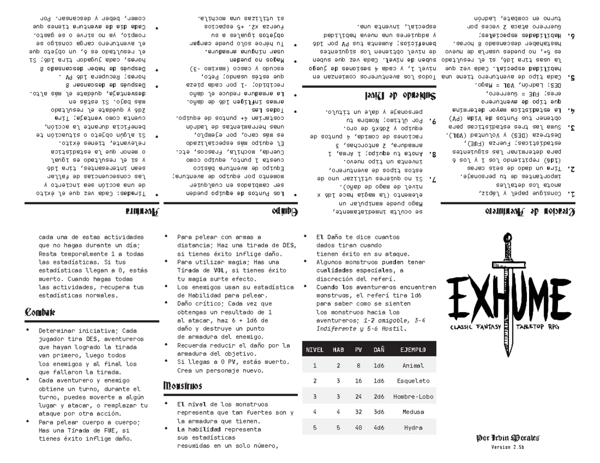 Exhume SPA 2 - estadisticas - Por Irvin Morales Version 2 NIVEL HAB PV ...