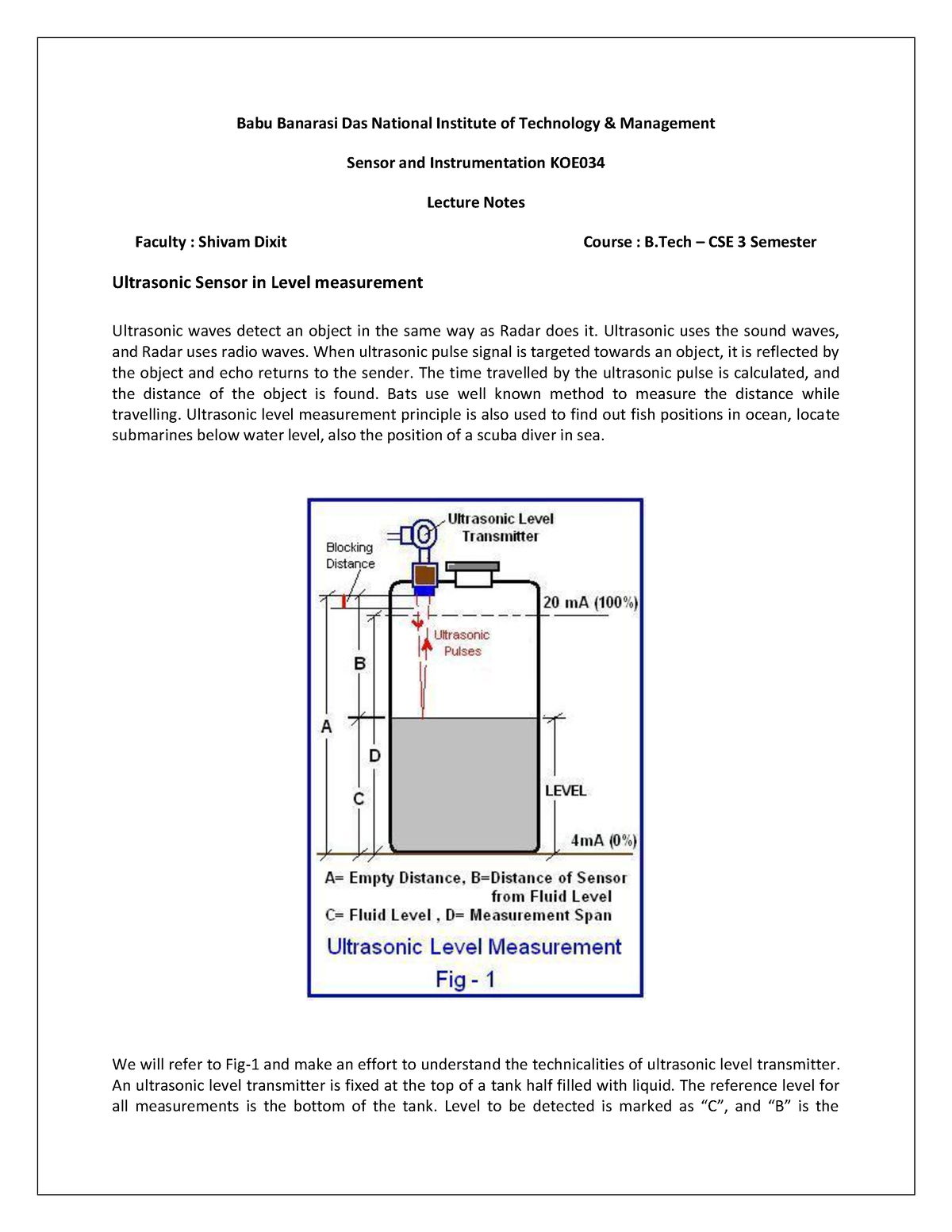 Lecture Notes 11 - Babu Banarasi Das National Institute of Technology ...