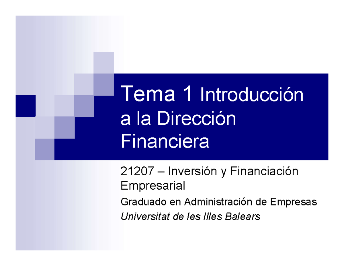 1. Diapos Dirección Financiera - Contabilidad Financiera II - UIB - Studocu