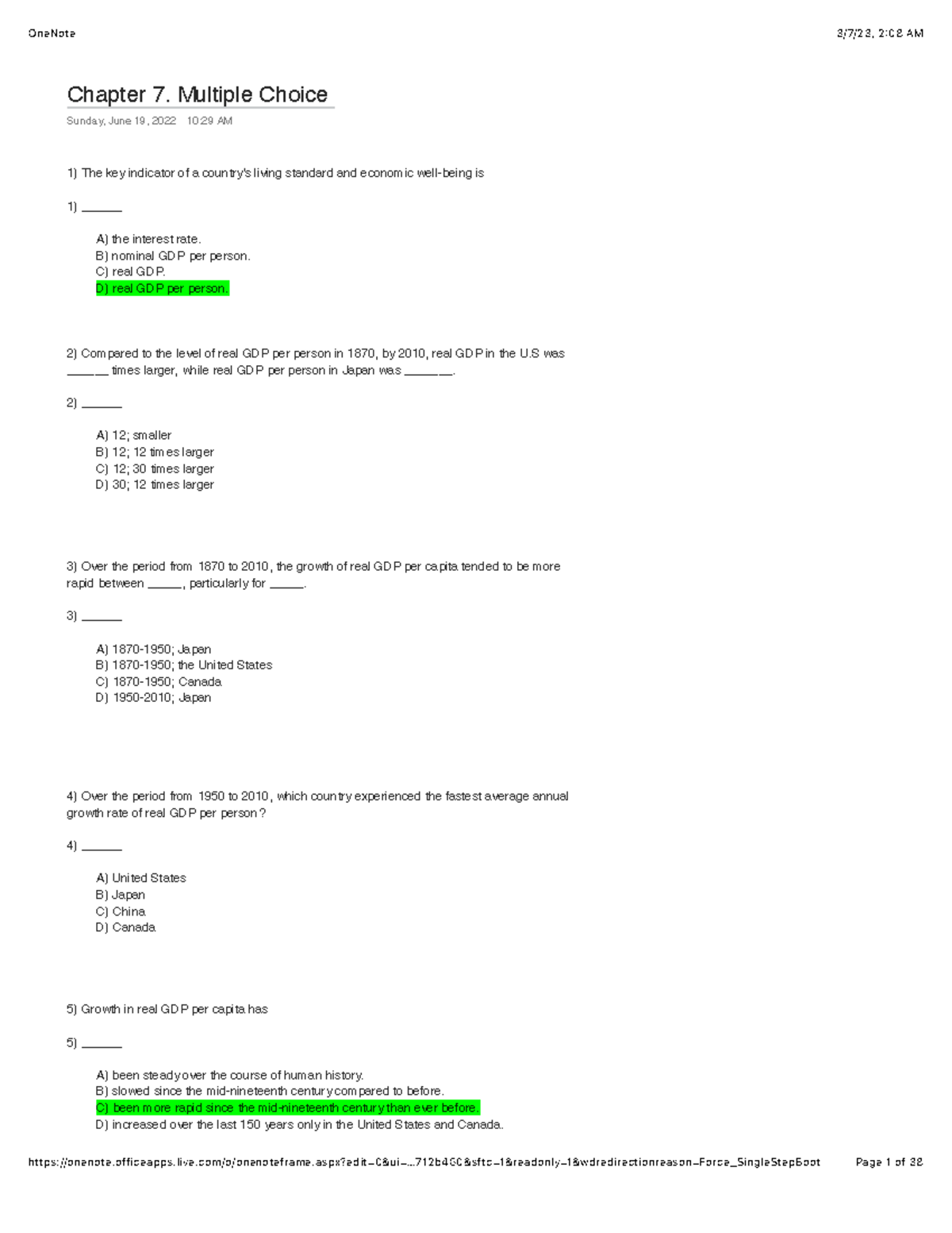 Chapter 7 Multiple Choice - Chapter 7. Multiple Choice Sunday, June 19 ...