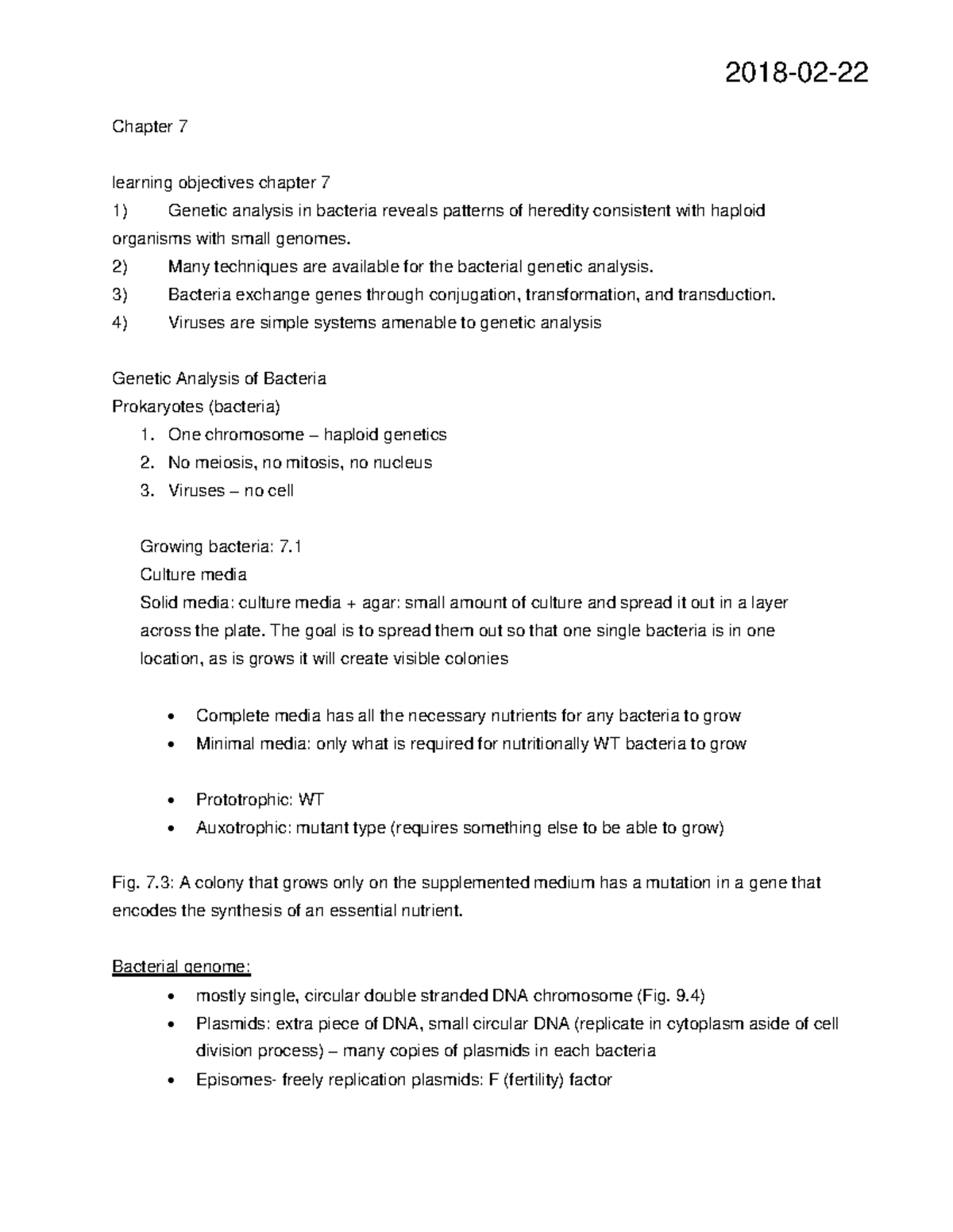 Genetics lecture 13 2018 0222 - 2018-02-22 Chapter 7 learning ...