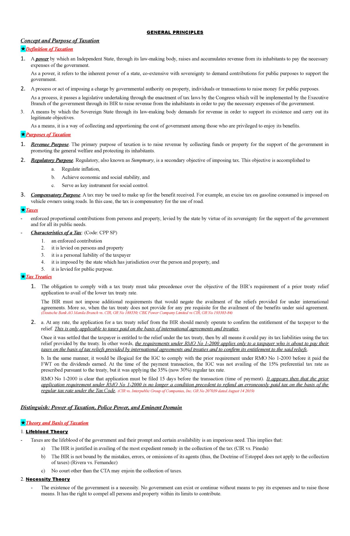 I. General Principles - GENERAL PRINCIPLES Concept and Purpose of ...