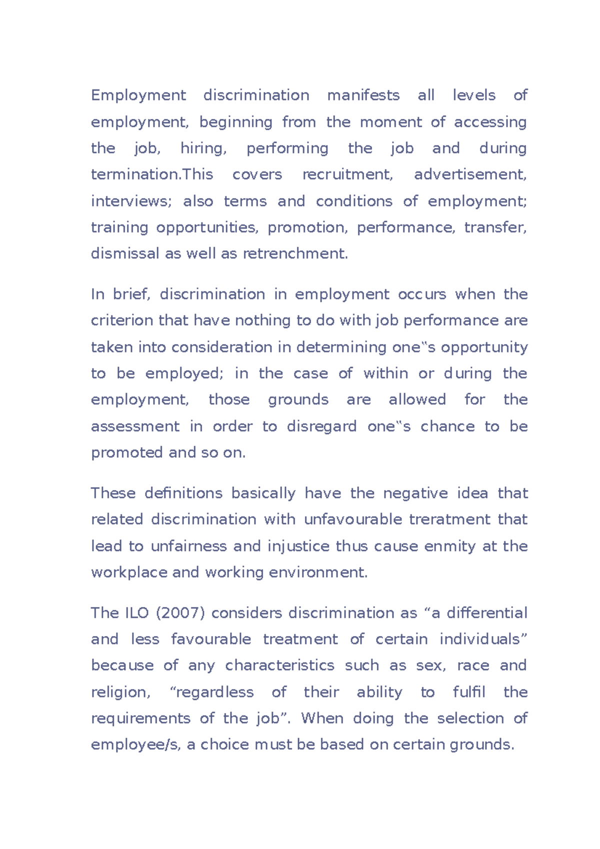 Employment Discrimination Manifests All Levels Of Employment - In Brief ...