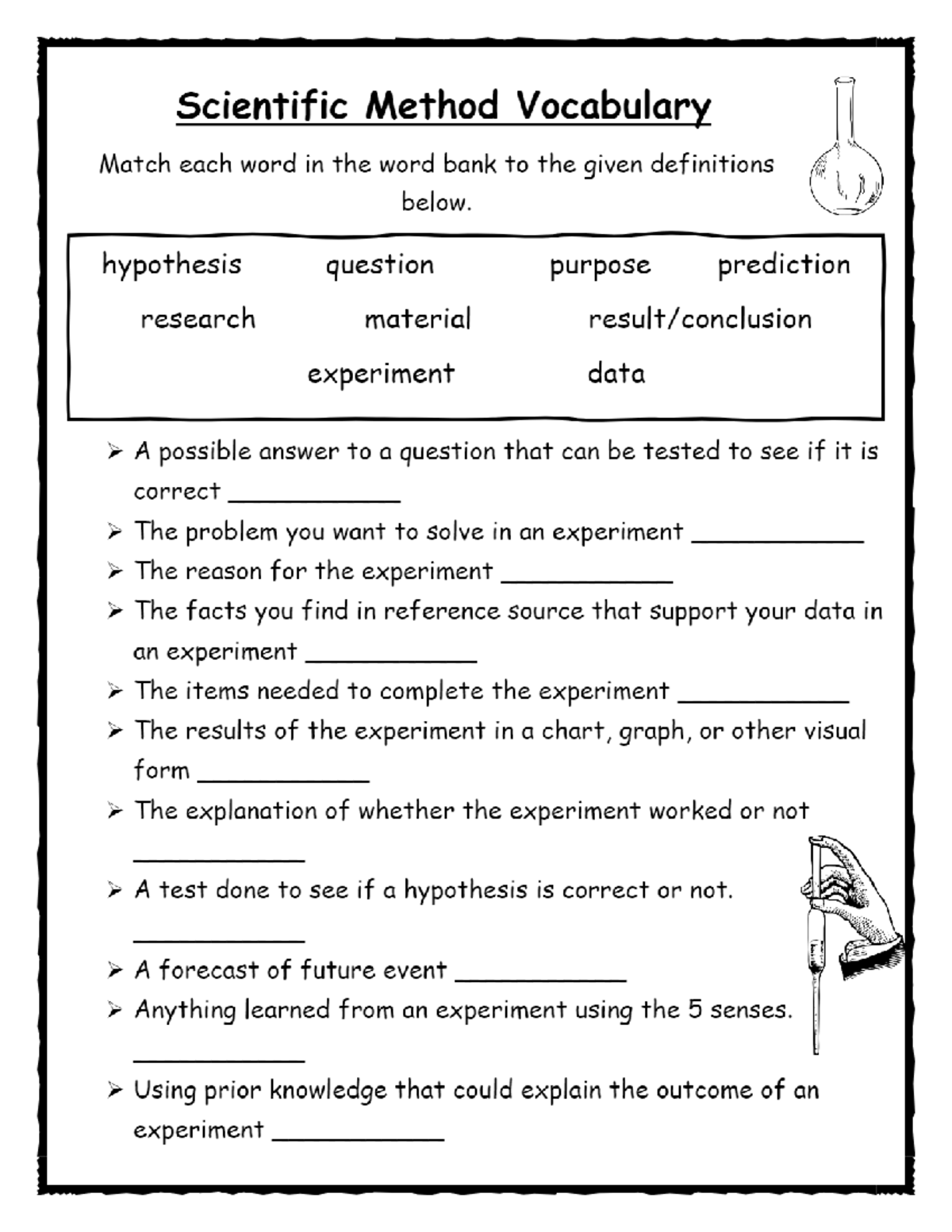 Scientific Method Vocabulary Worksheet rsinyl - MAT 222 - Studocu