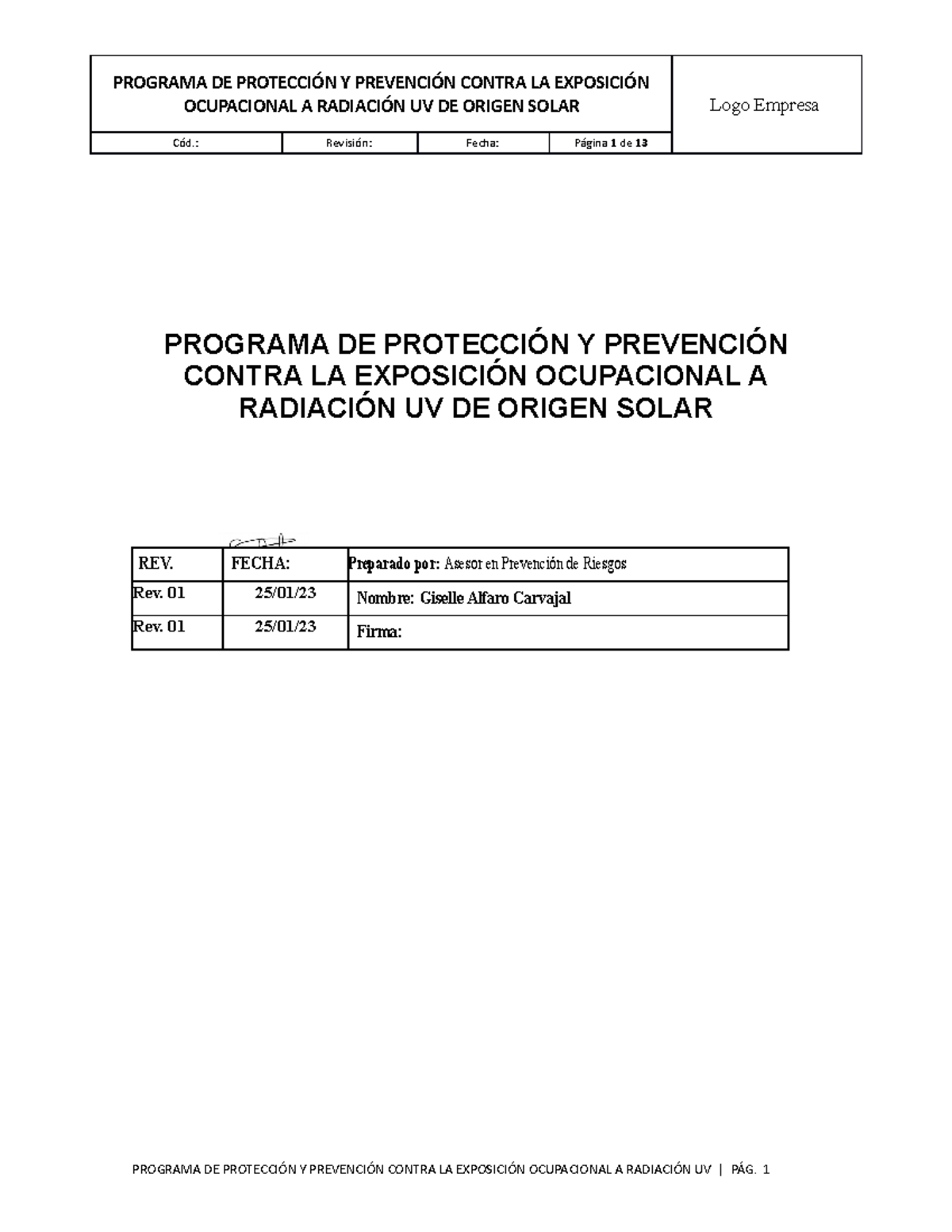Programa RUV - MMMMMMMM - OCUPACIONAL A RADIACIÓN UV DE ORIGEN SOLAR ...