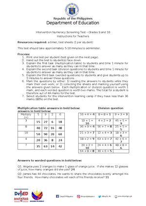 2024 Intervention Mathematics Screening Test G7-G8 - Annex 1 Republic ...