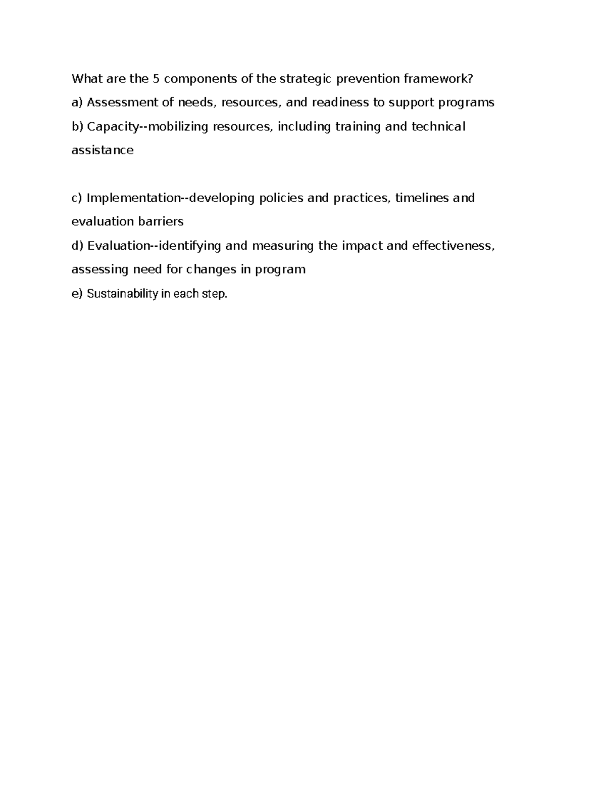 5 components of the strategic prevention framework - ABM501 - Studocu