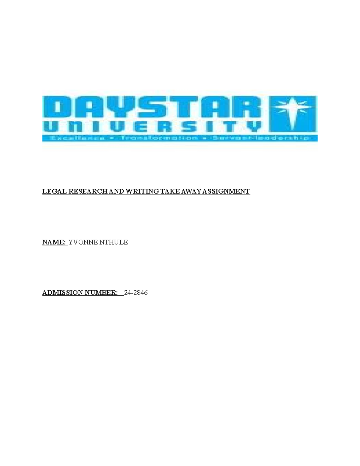 Take away research and writing - LEGAL RESEARCH AND WRITING TAKE AWAY ...