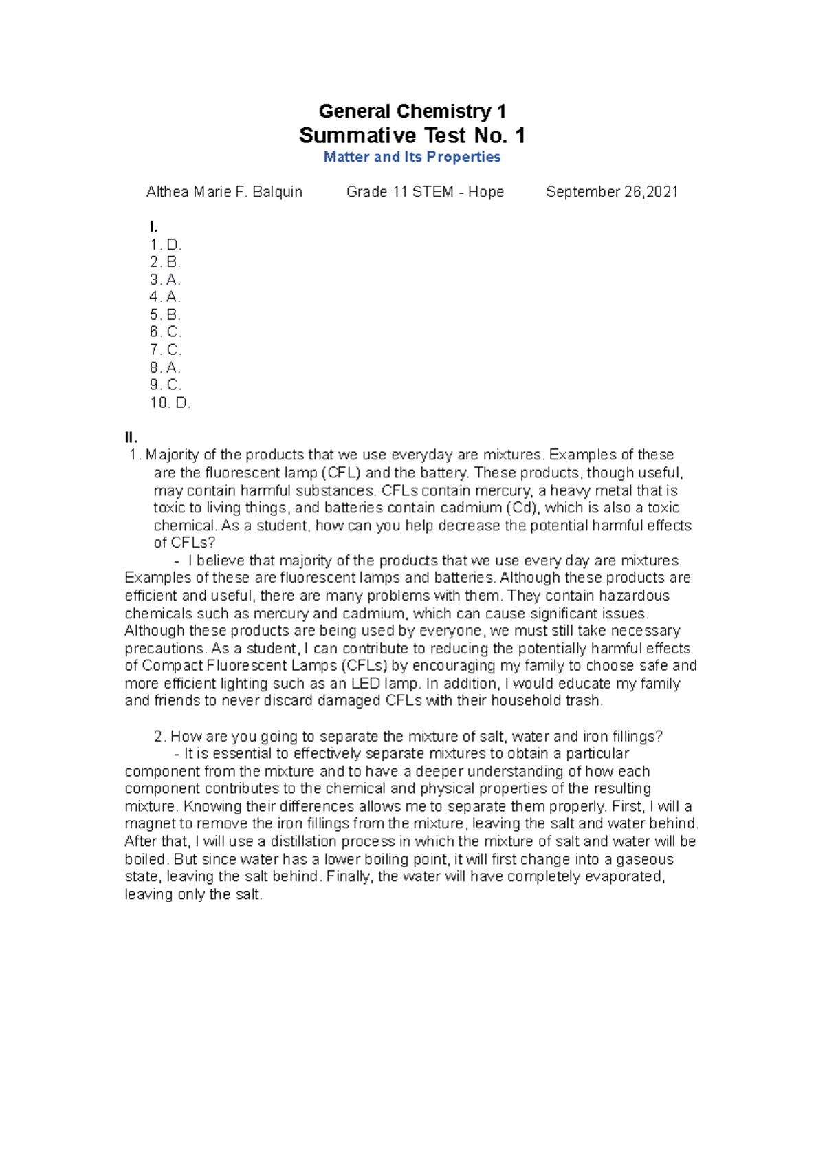 General Chemistry 1 calculating mass relationships - Humanities and ...