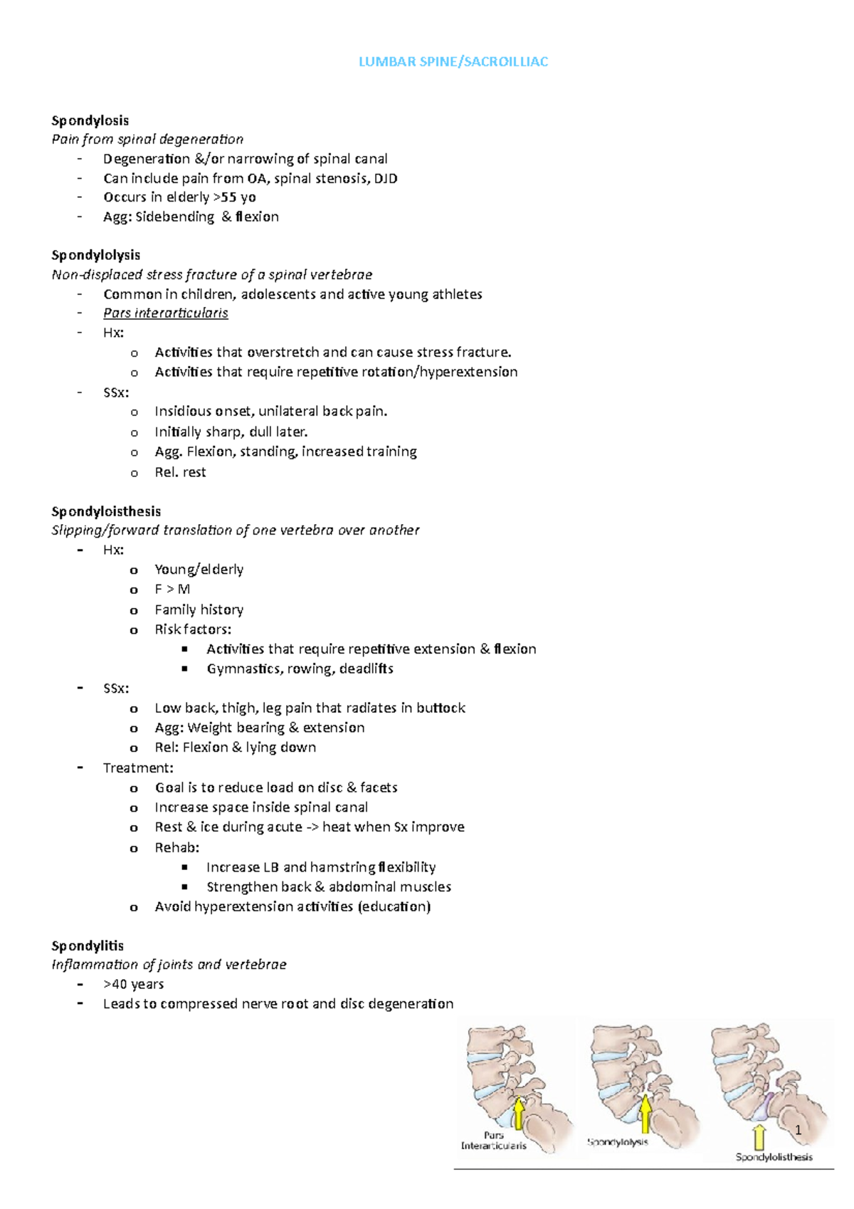 Updated DDx Summaries common conditions Case history, signs and