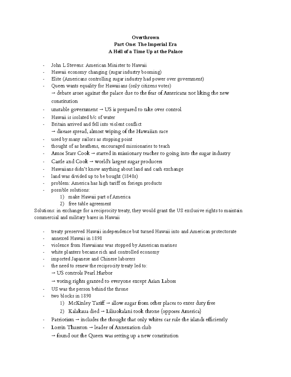 Part One The Imperial Era Overthrown Part One The Imperial Era A