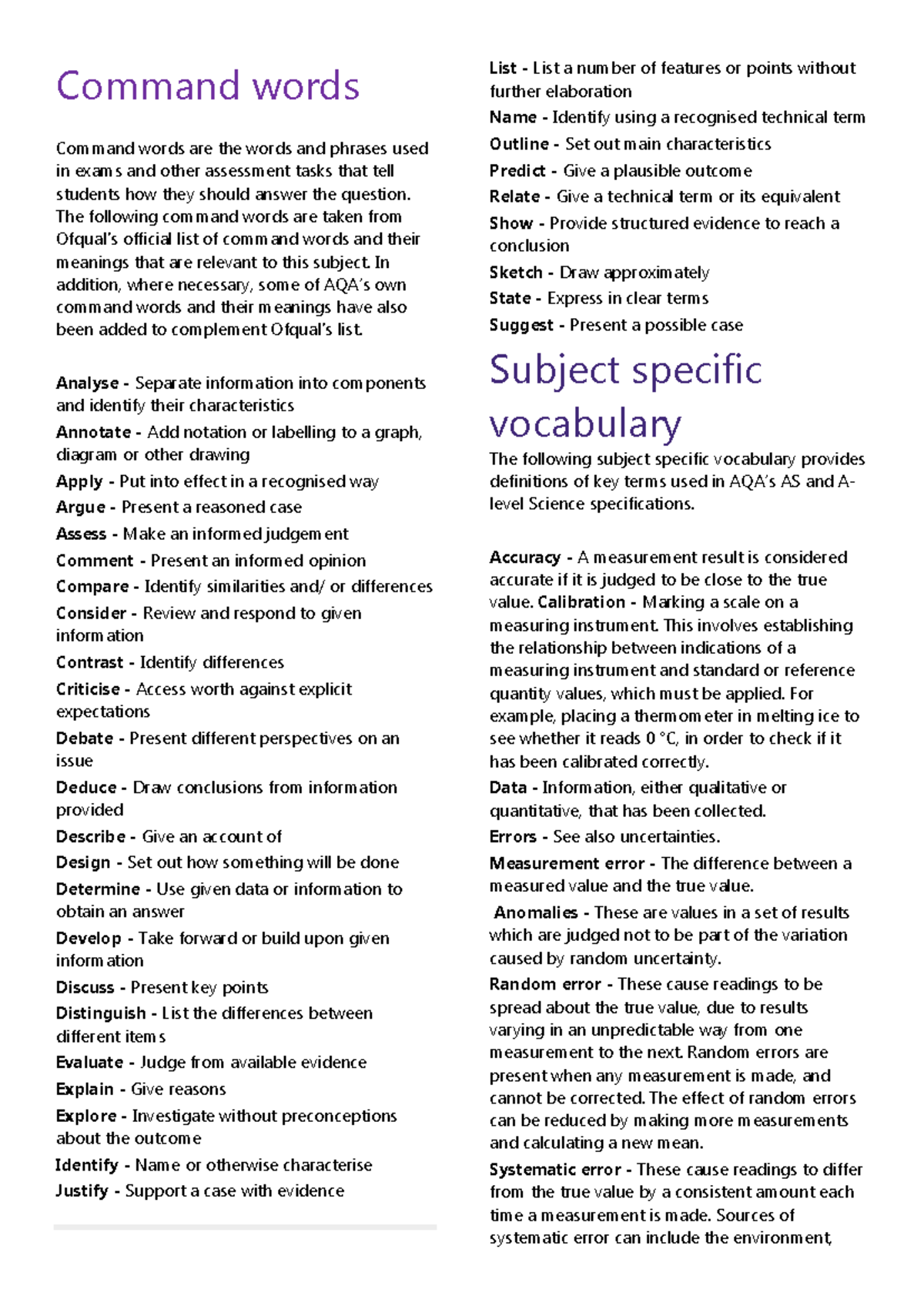 Command-words 2 - Command words Command words are the words and phrases ...