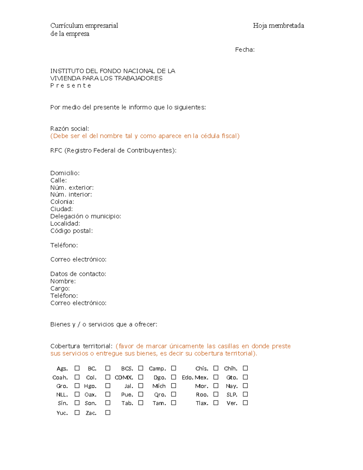 Formato Curriculum Empresarial - Currículum Empresarial Hoja Membretada 