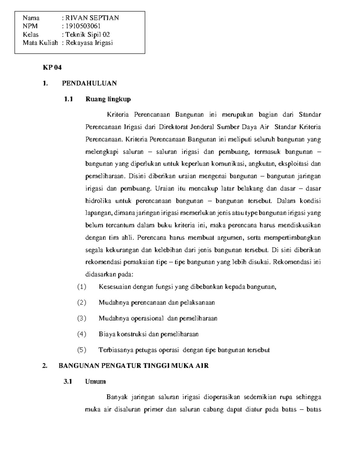 KP – 04 Bangunan - KP 04 1. PENDAHULUAN 1 Ruang Lingkup Kriteria ...