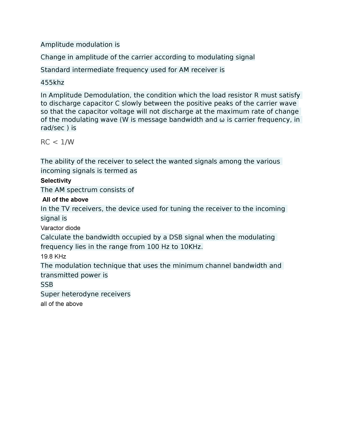 UGRD-ECE6300A-2213T Prelim Quiz 1 - Amplitude Modulation Is Change In ...