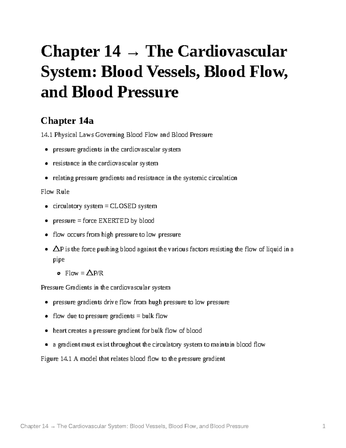 Chapter 14 The Cardiovascular System Blood Vessels Blood Flow And Blood ...