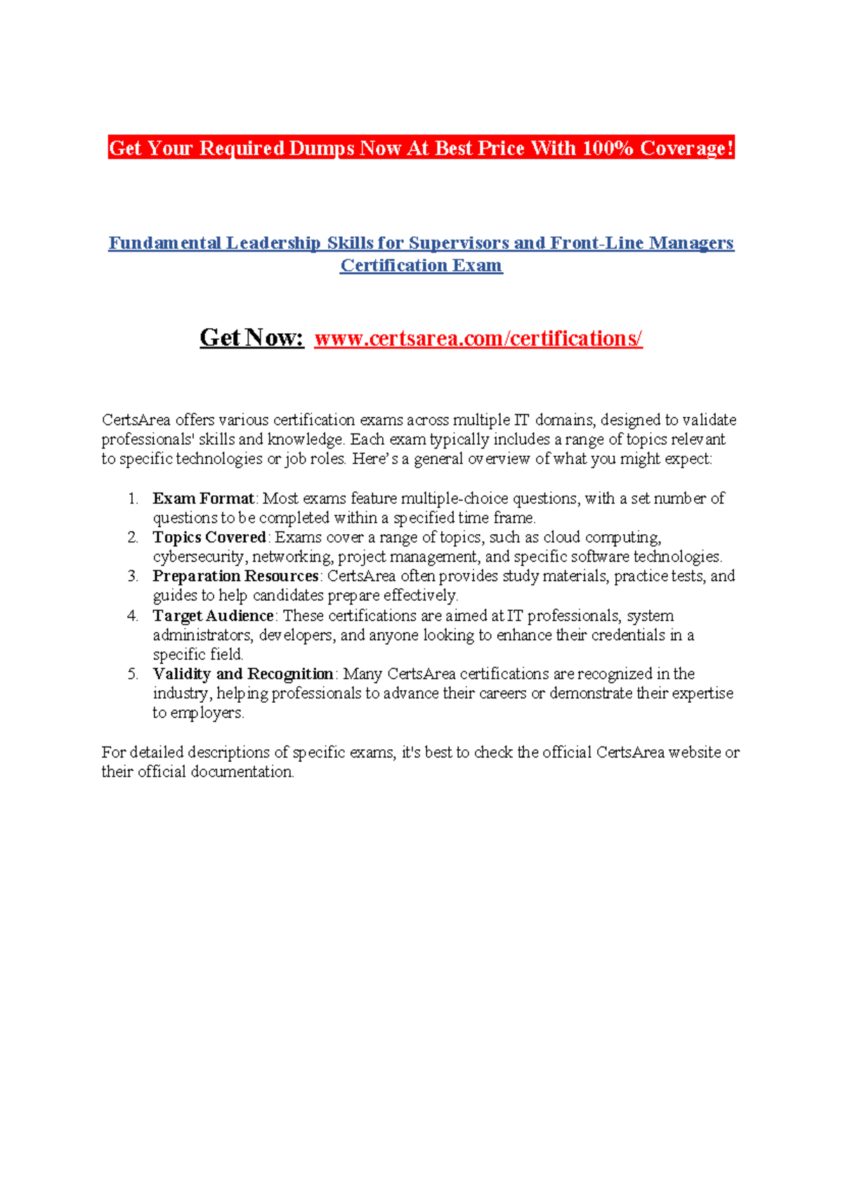 Fundamental Leadership Skills for Supervisors and Front-Line Managers ...