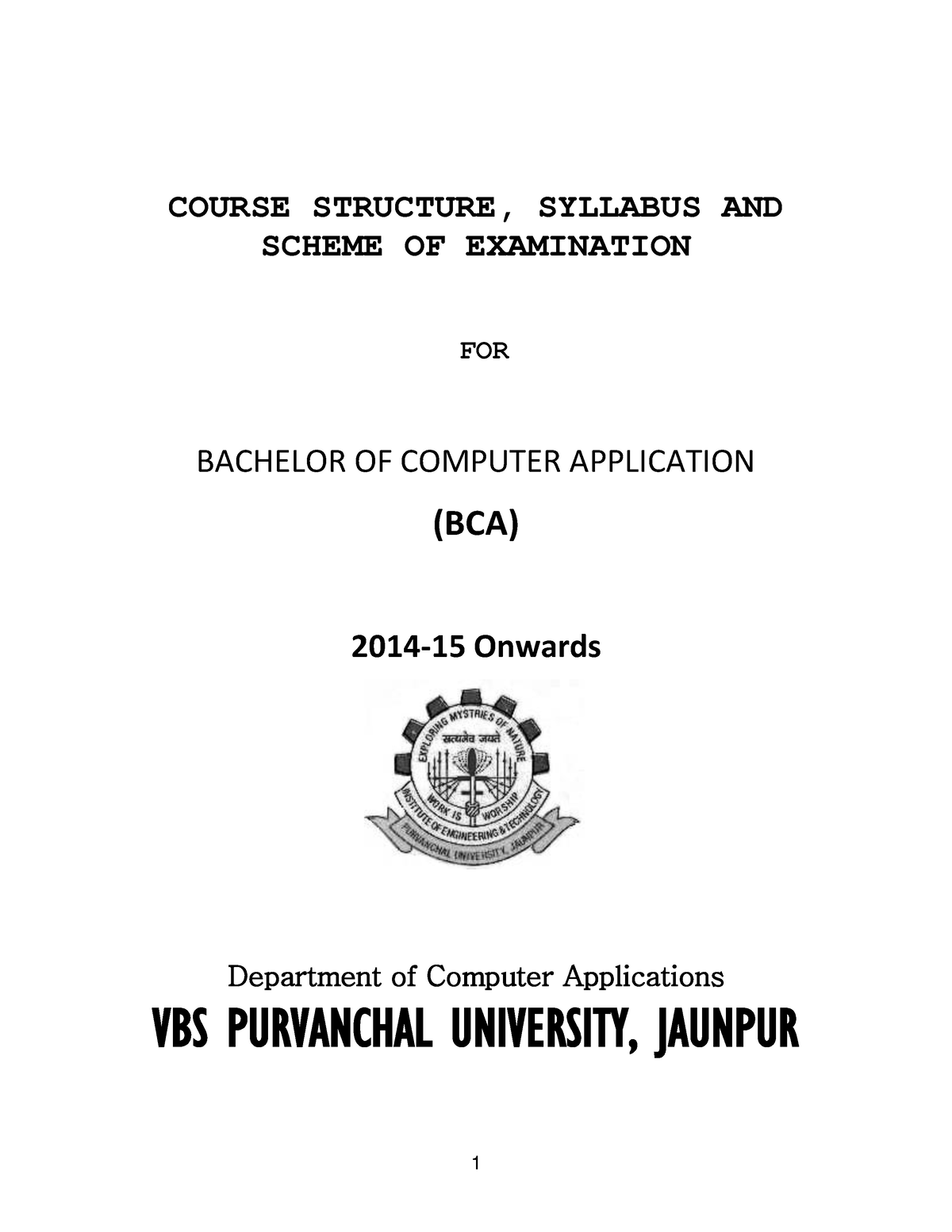 Syllabous Bca New Course Structure Syllabus And Scheme Of Examination For Bachelor Of 3993