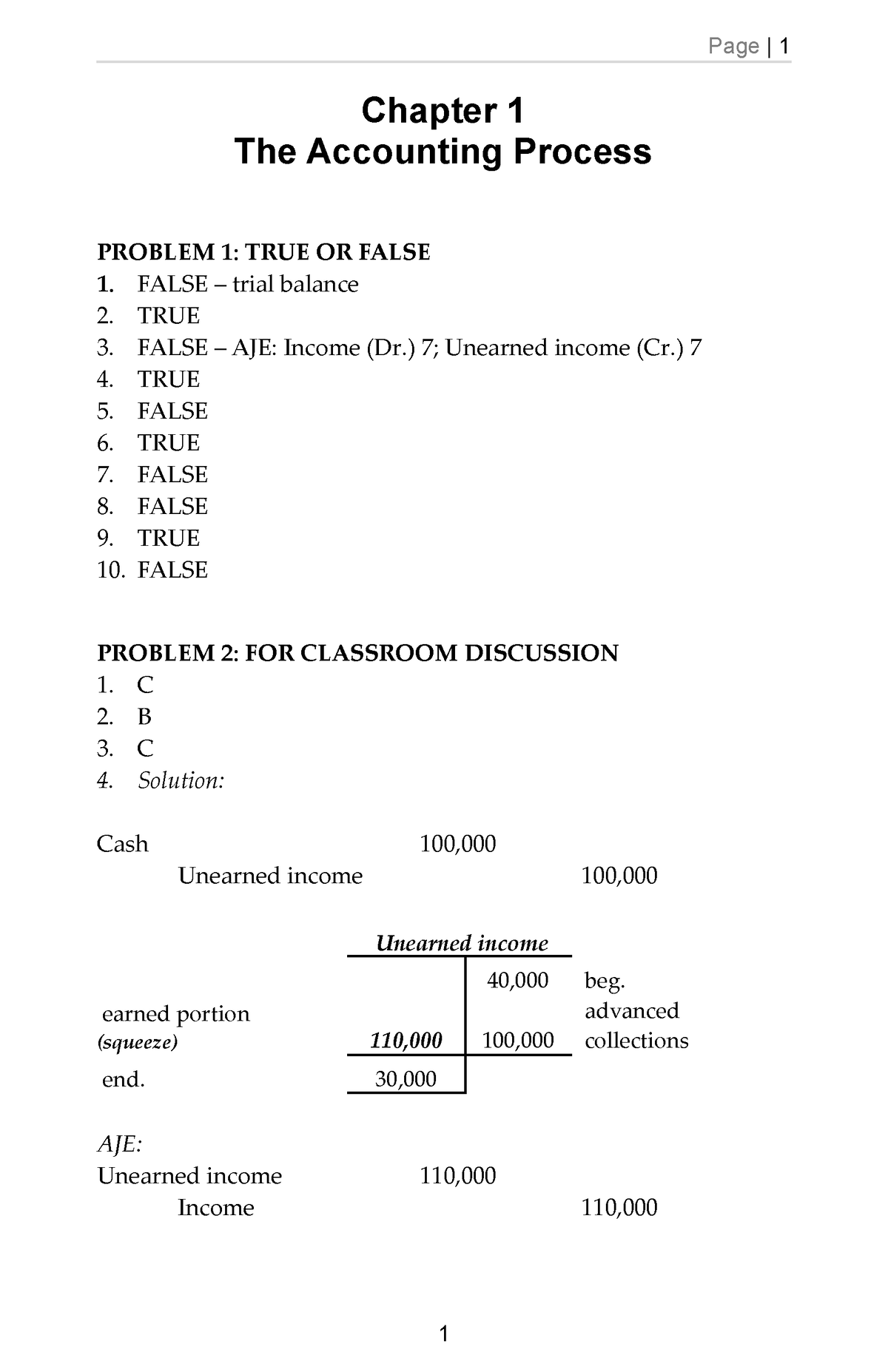 Chapter 1 The Accounting Process Ia Part 1a - Chapter 1 The Accounting 