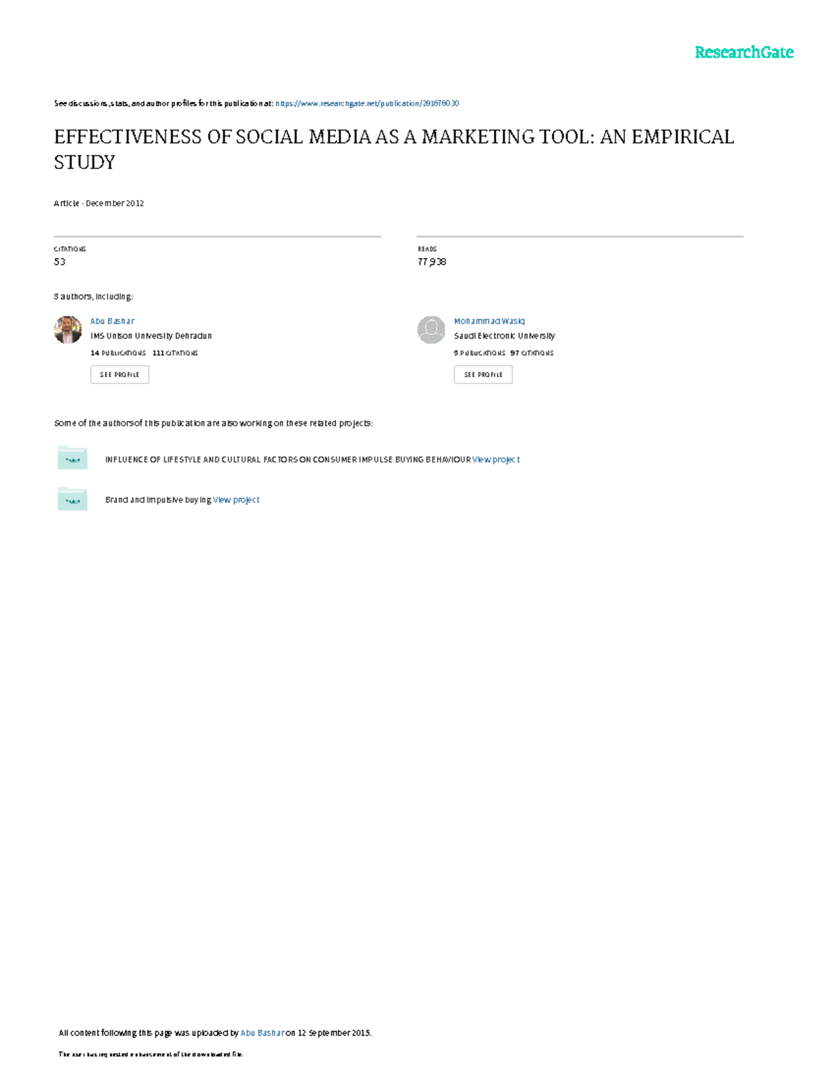 Effectiveness of social media as a marketing tool - See discussions ...
