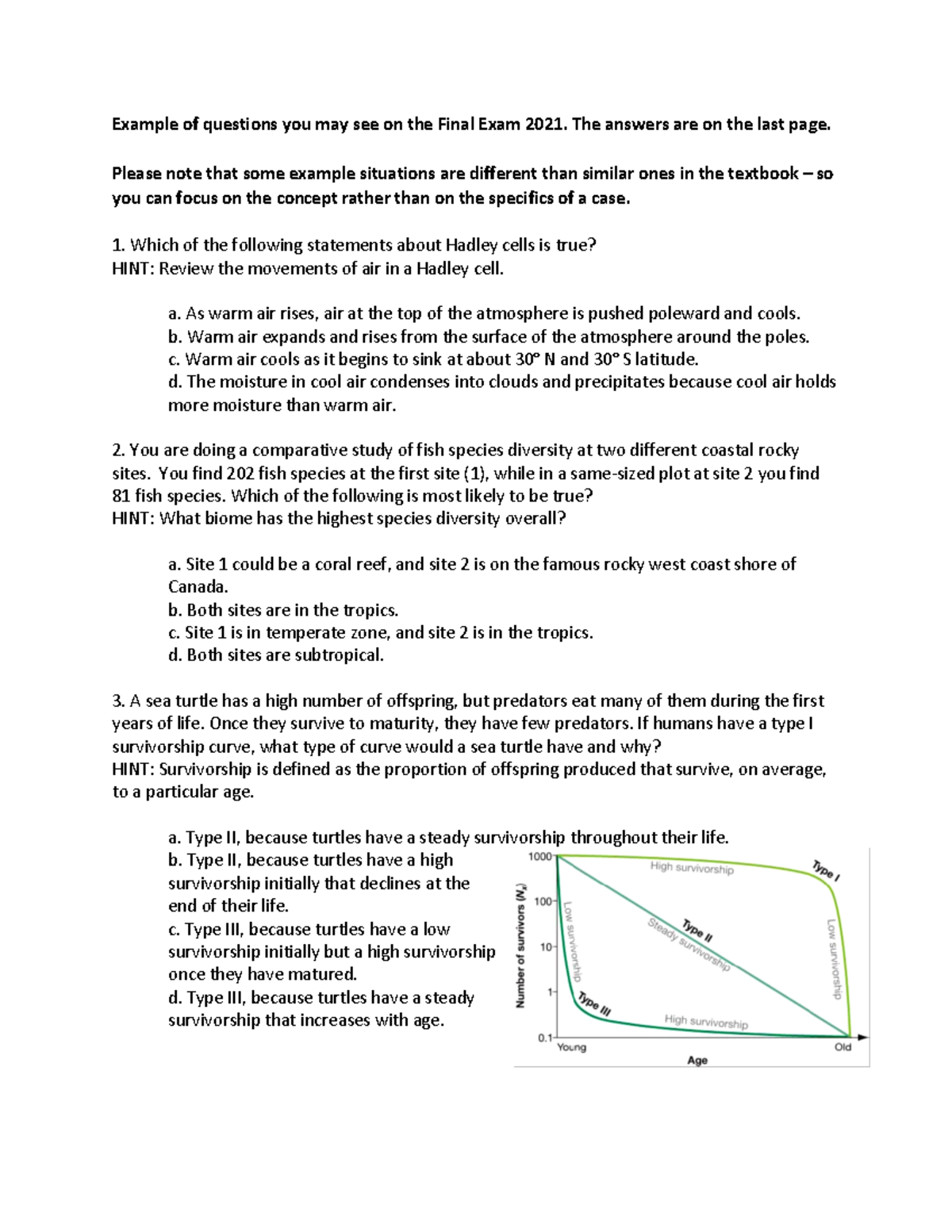 F21 Bio 1M03 Final Exam Practice Questions Answers - Example of ...