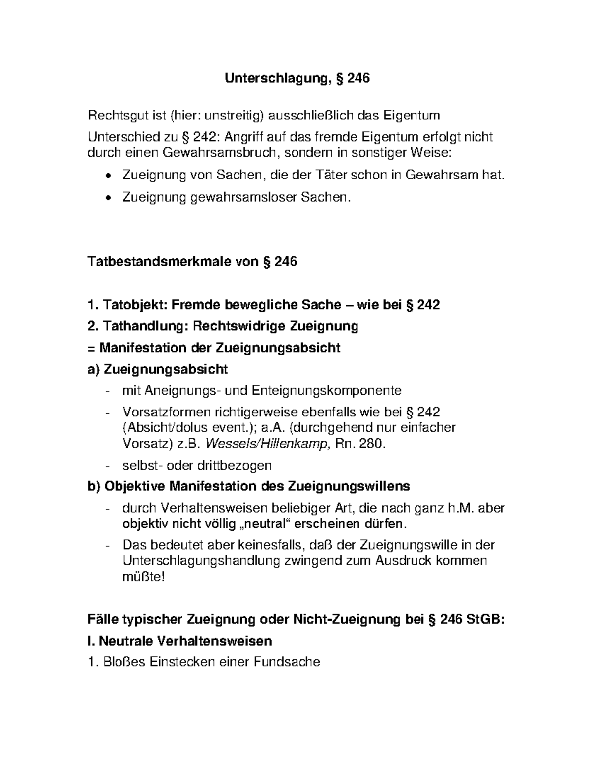Was Ist Ein Rechtsgut Unterschlagung $246 - Unterschlagung, § 246 Rechtsgut ist (hier