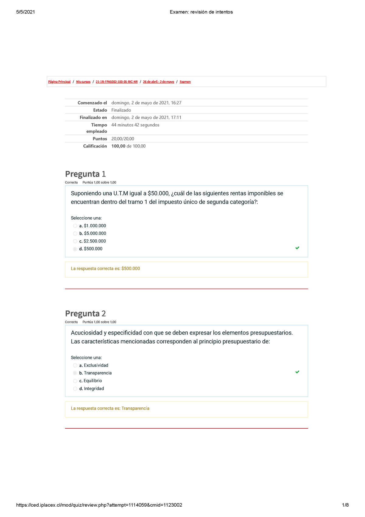 Examen Finanzas Publicas-MF - Página Principal / Mis Cursos / 21-1B ...