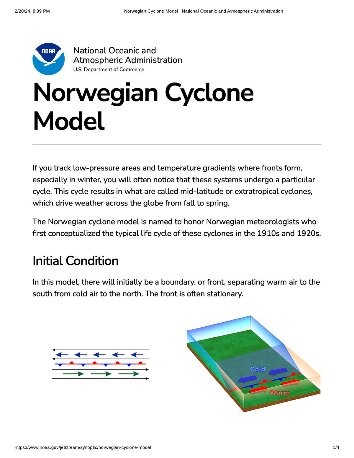 Norwegian Cyclone Model National Oceanic and Atmospheric