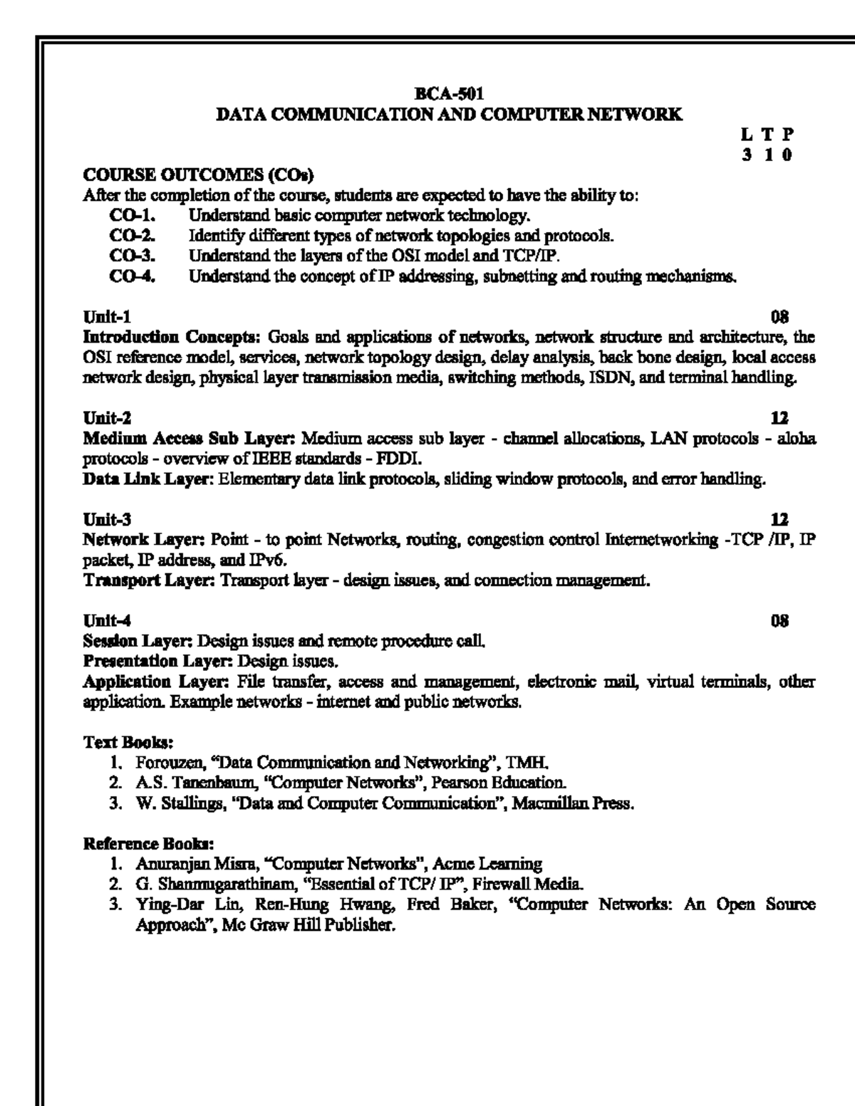 Syllabus 5sem - Bachelors Of Computer Applications - Studocu