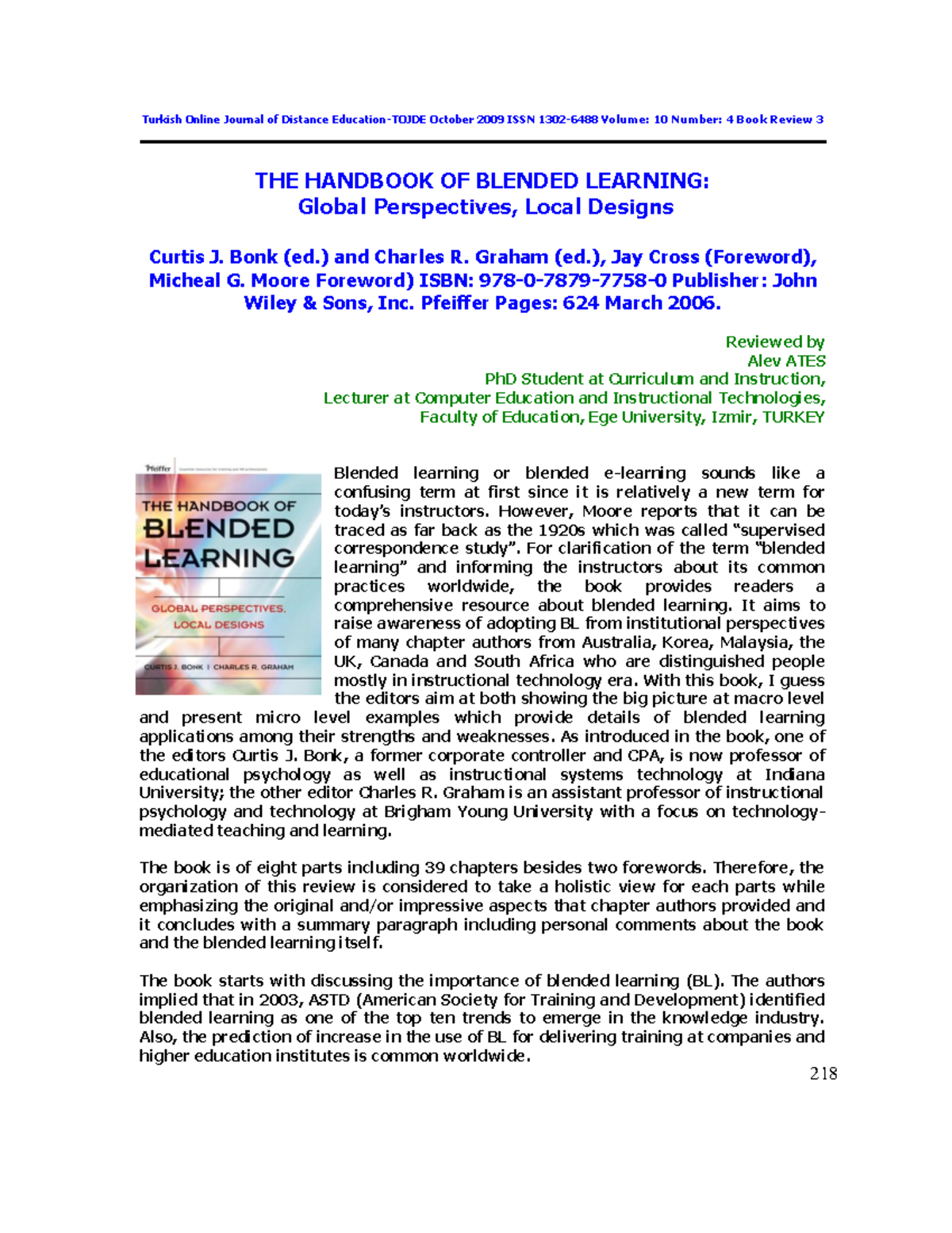Blended Learning Handbook - Turkish Online Journal of Distance October ...