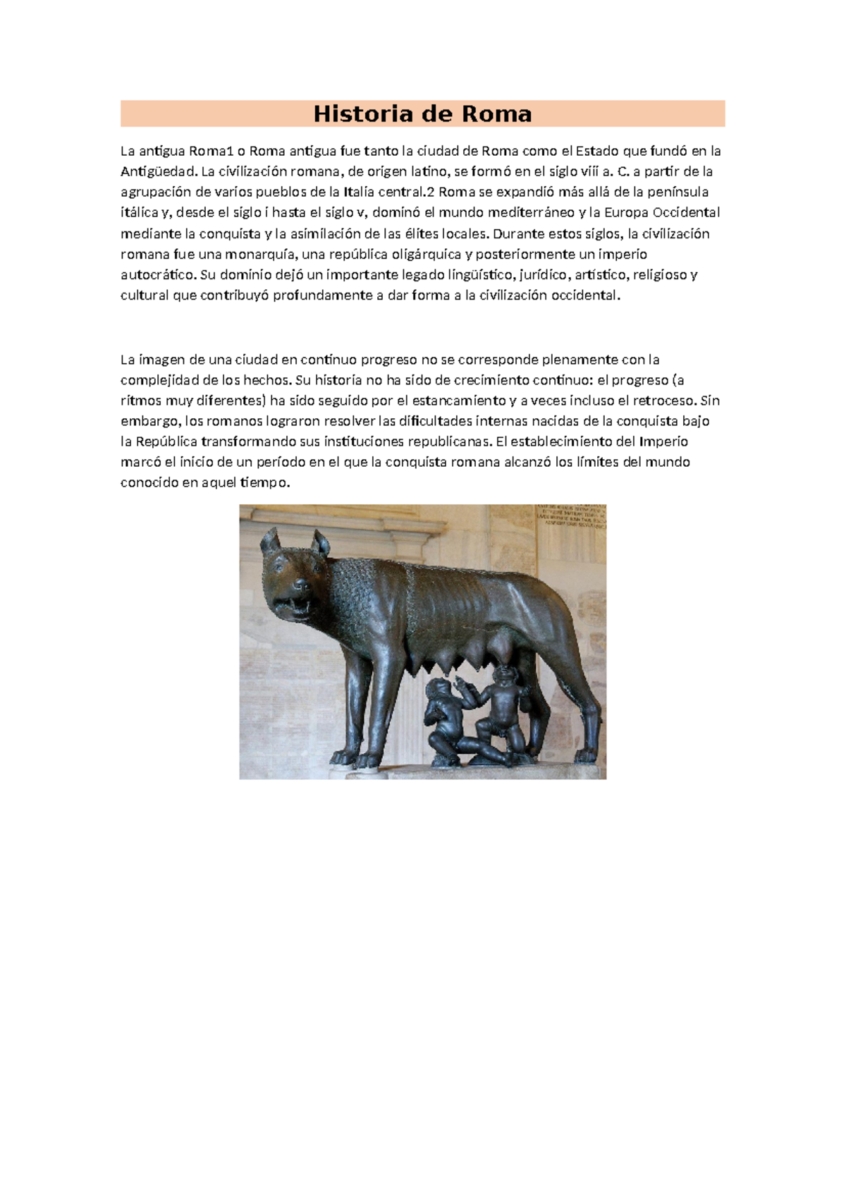 Historia de Roma - La civilización romana, de origen latino, se formó ...