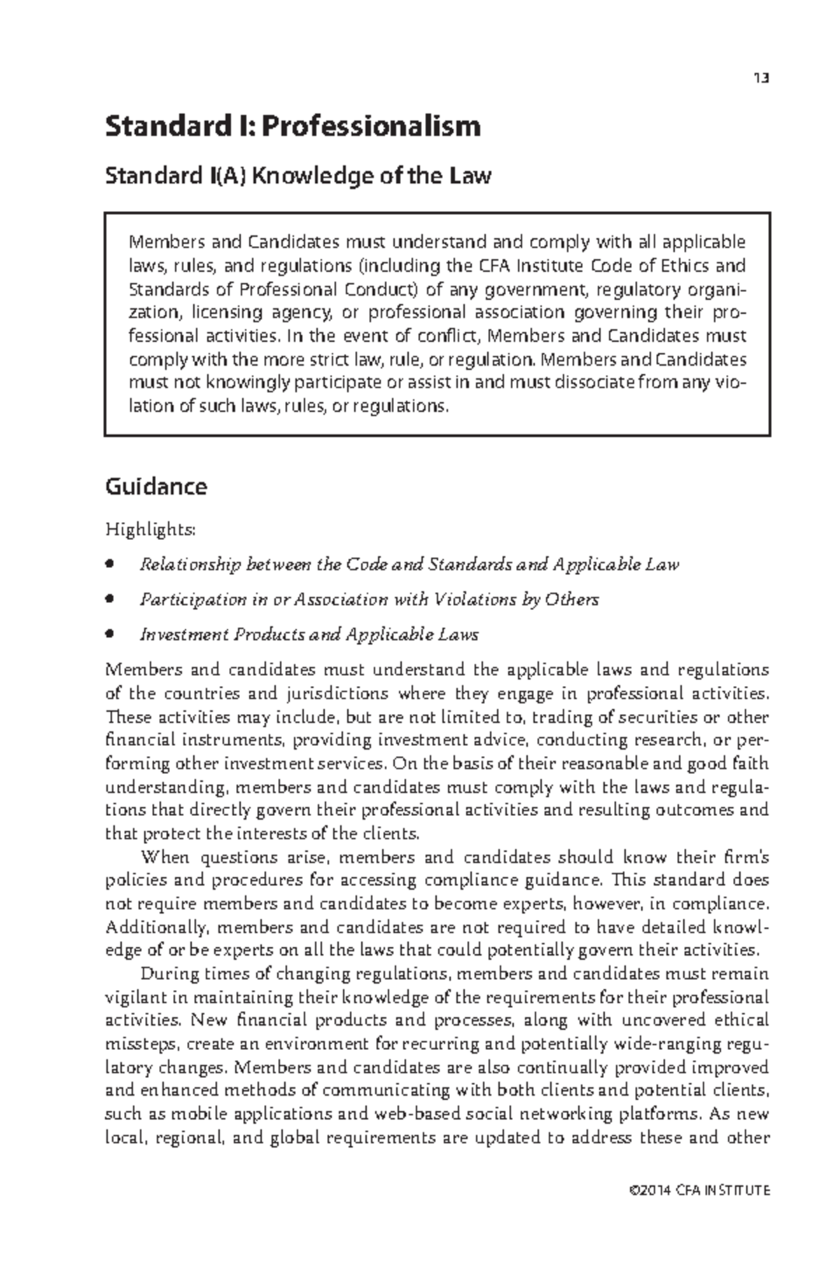 Standardspractice 1 13 Standard I Professionalism Standard I(A