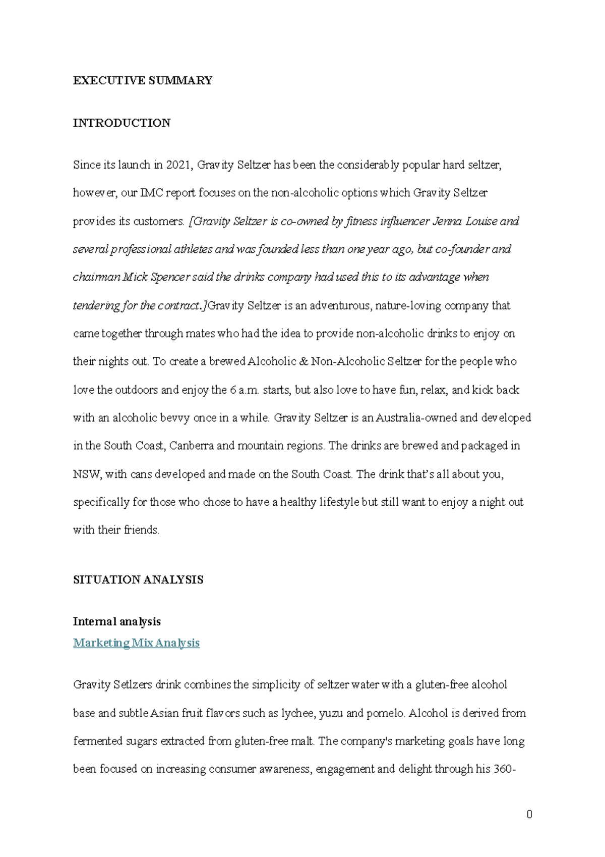 IMC Execsum, Intro, SA - EXECUTIVE SUMMARY INTRODUCTION Since its ...