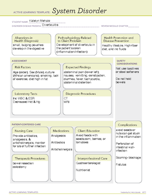 Diabetes Ketoacidosis (DKA) System Disorder - ACTIVE LEARNING TEMPLATES ...