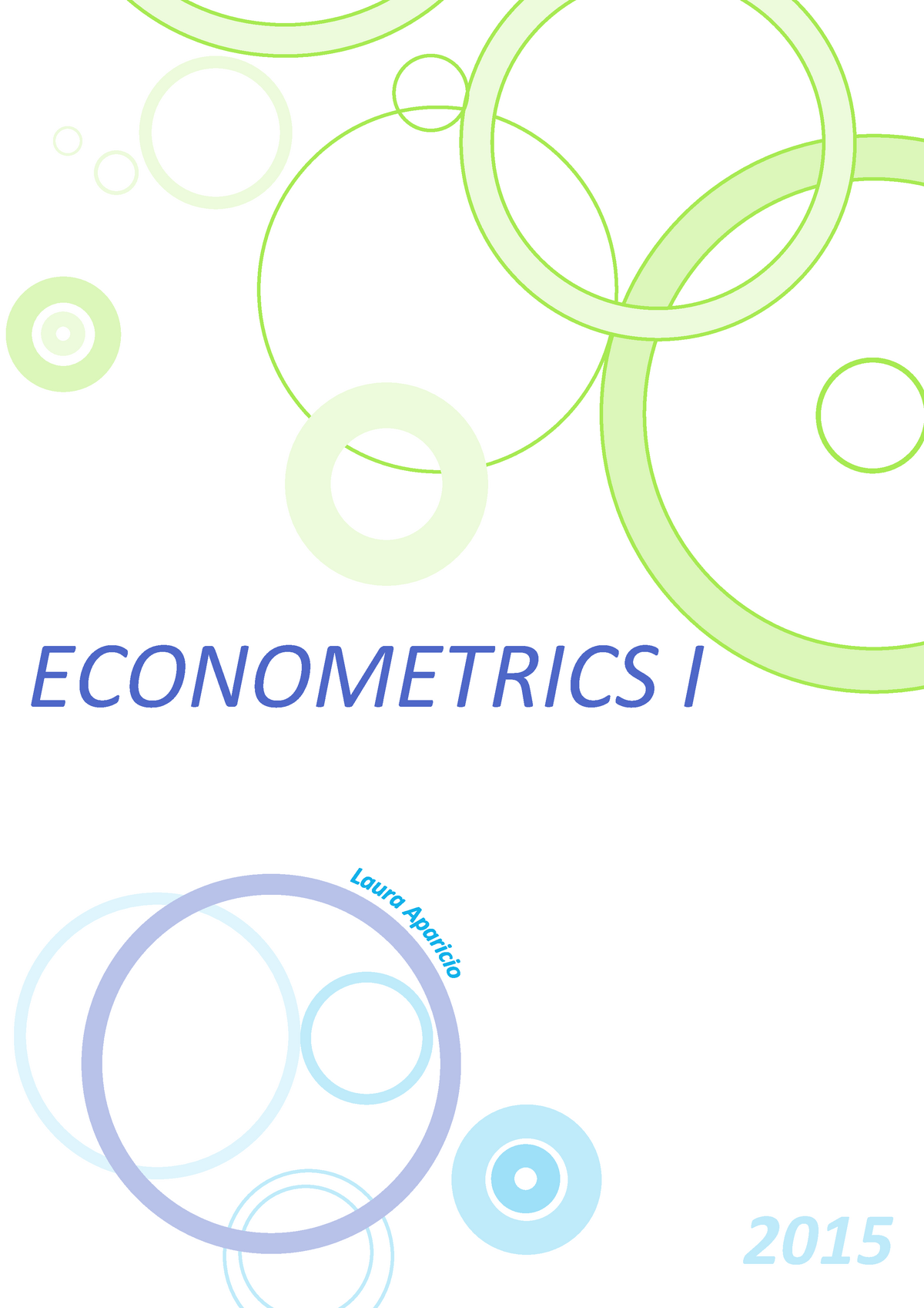 TOPIC 1 - ECONOMETRICS I | 2015 ECONOMETRICS I INDEX INTRODUCTION - Studocu