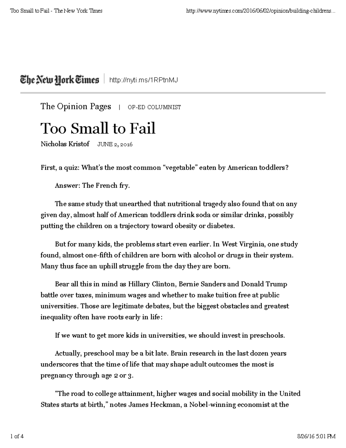 Too Small To Fail - The New York Times 1 - Nyti/1RPtnMJ The Opinion ...