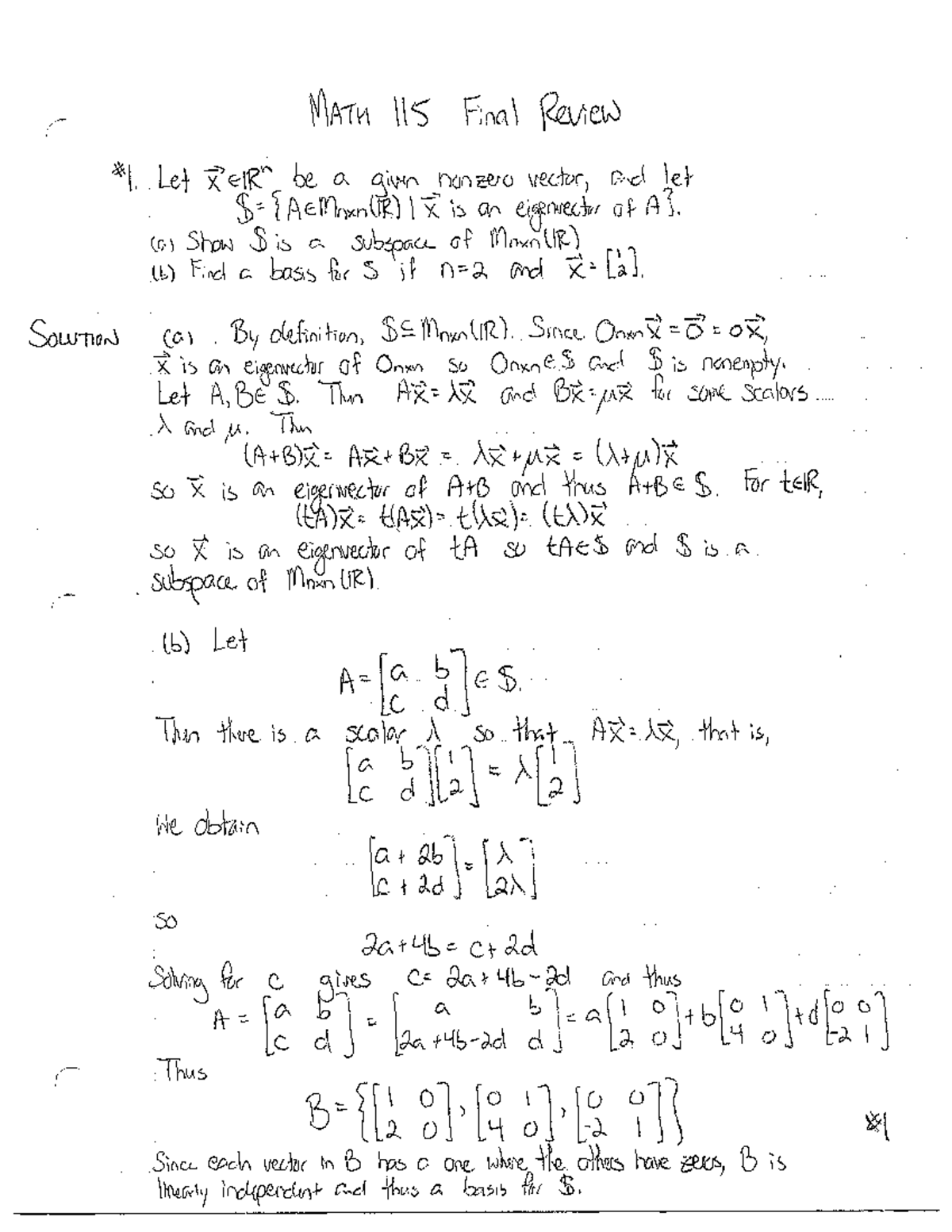 MATH115F19Lecture 48(Review) - MATH 115 - Studocu