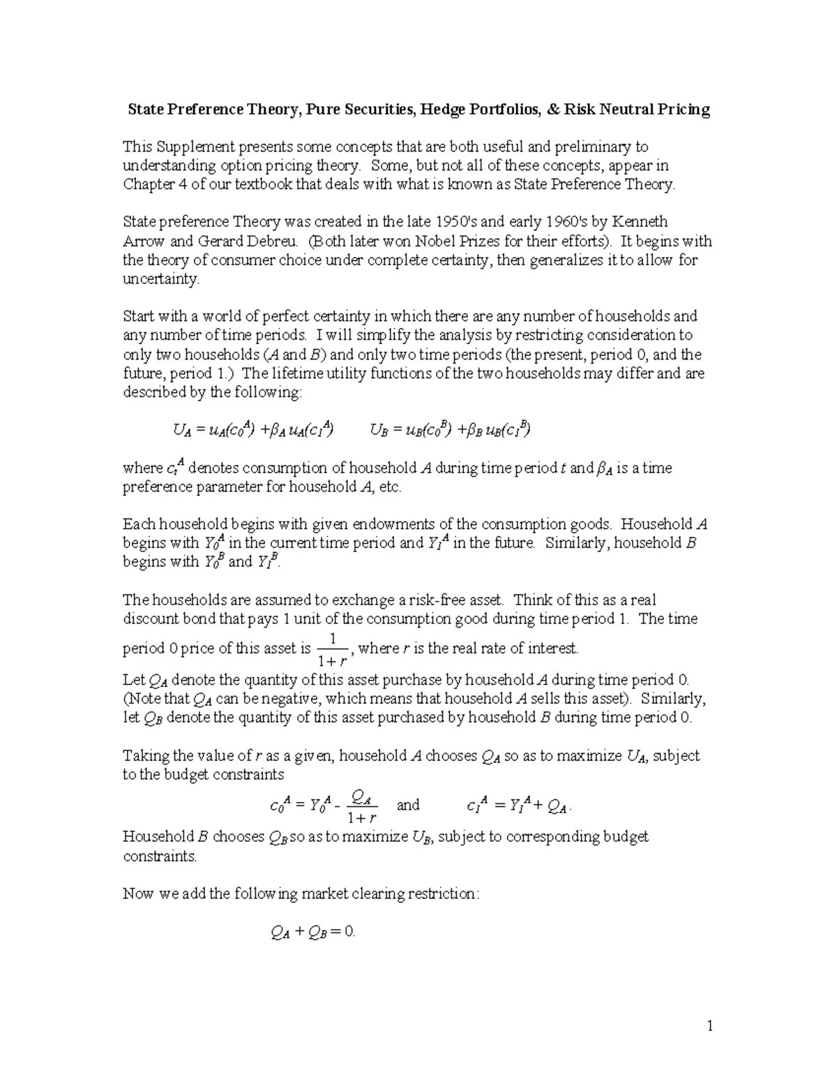 risk-neutral-pricing-lecture-notes-2-state-preference-theory-pure