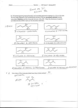Exam 1 key 2017 - Exam 1 key 2017 - CHEM 160:314 - Studocu