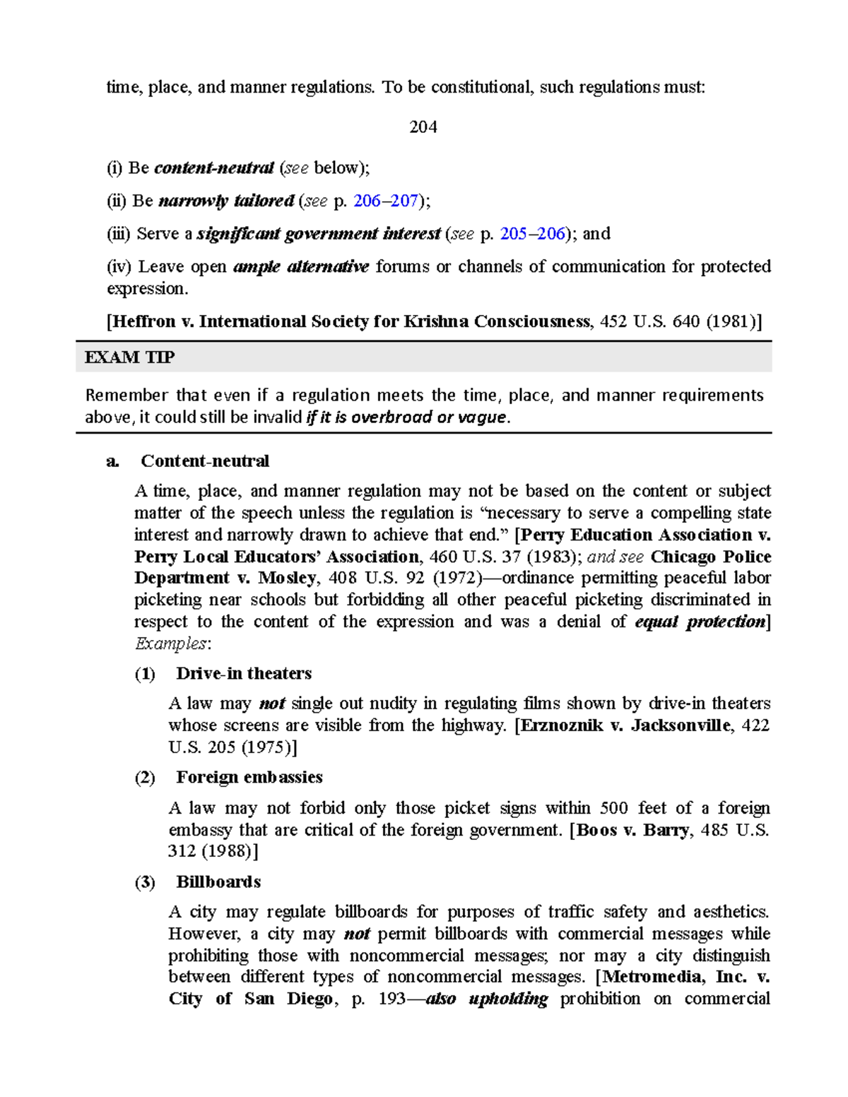 Zlib n/a time, place, and manner regulations. To be constitutional