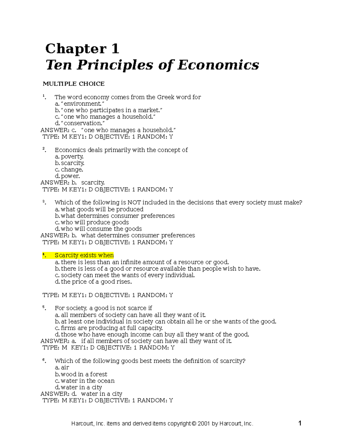 Chap01 - Chap 01 - Chapter 1 Ten Principles Of Economics MULTIPLE ...