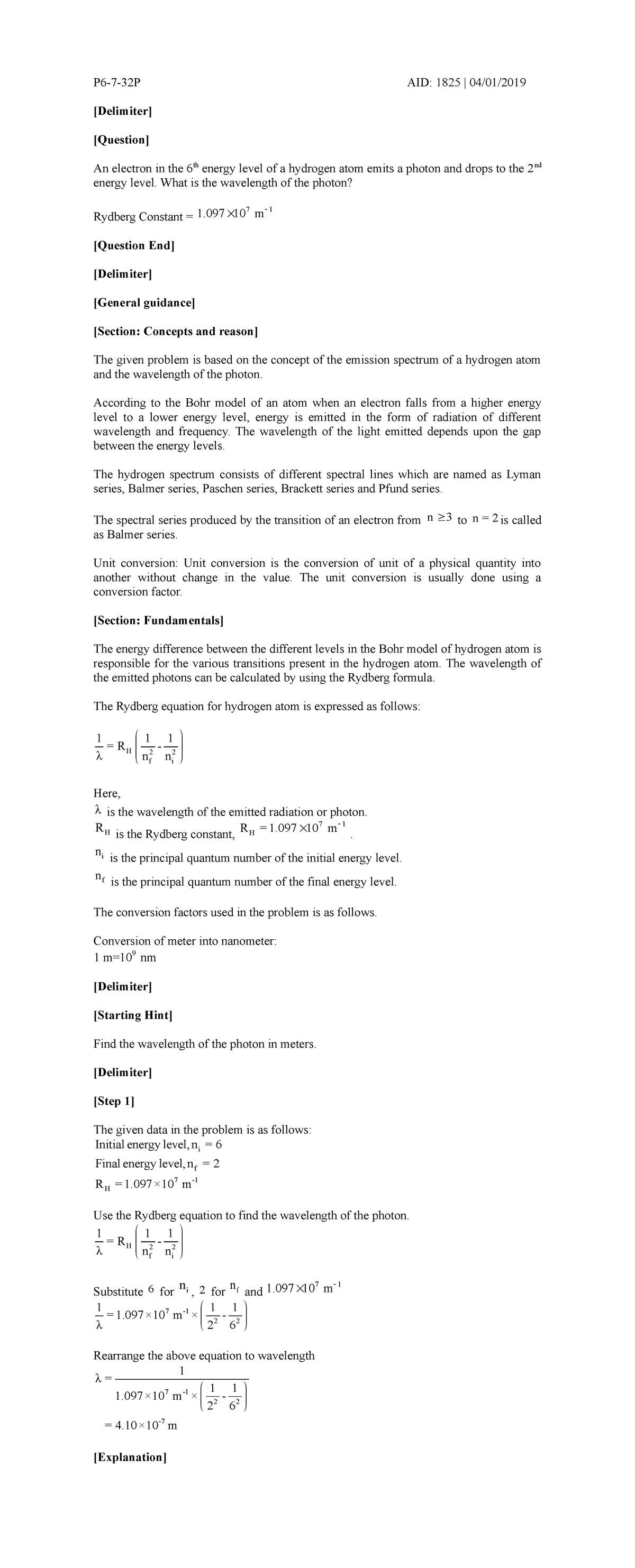 General Chemistry - P6-7-32P AID: 1825 | 04/01/2019 [Delimiter ...