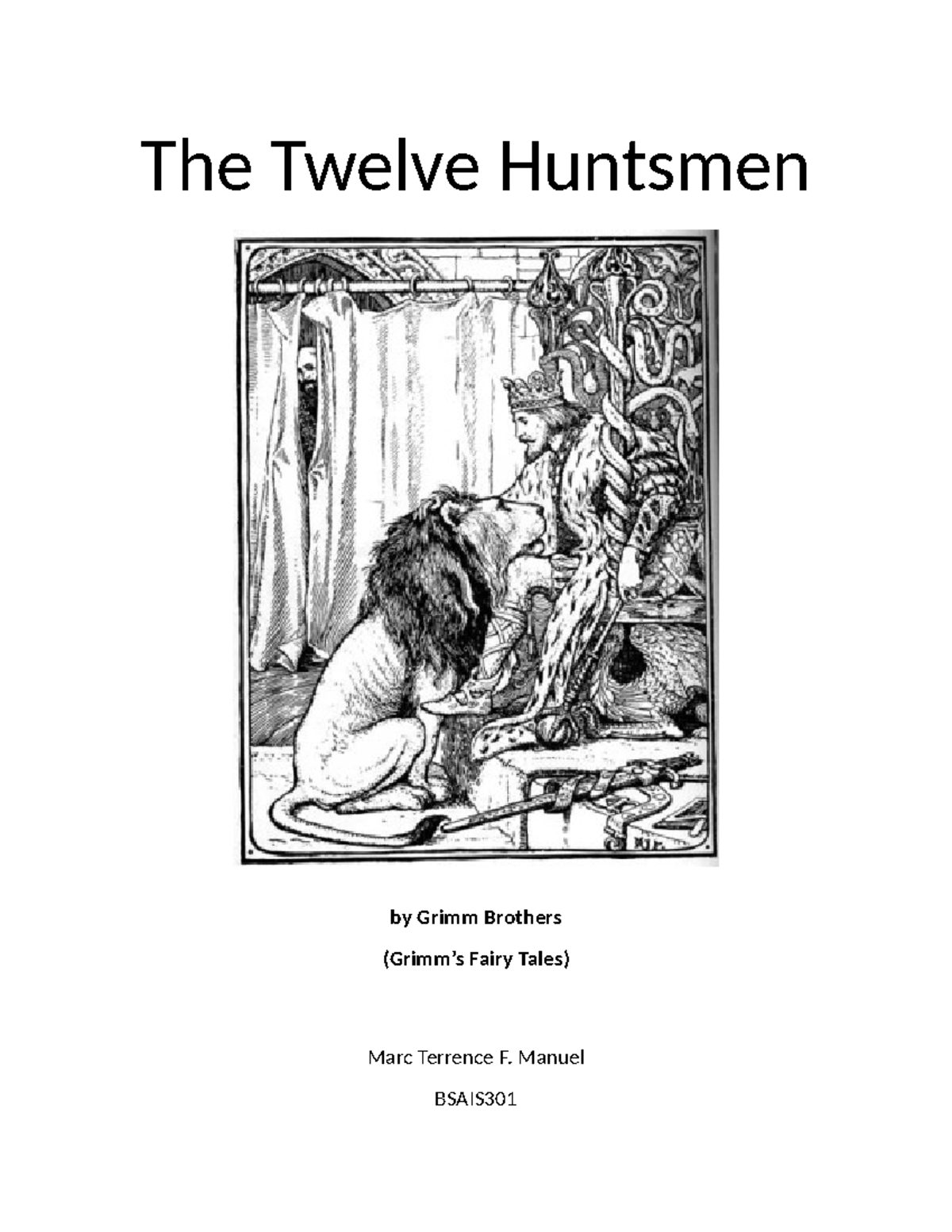 Story final - gagaga - The Twelve Huntsmen by Grimm Brothers (Grimm’s ...