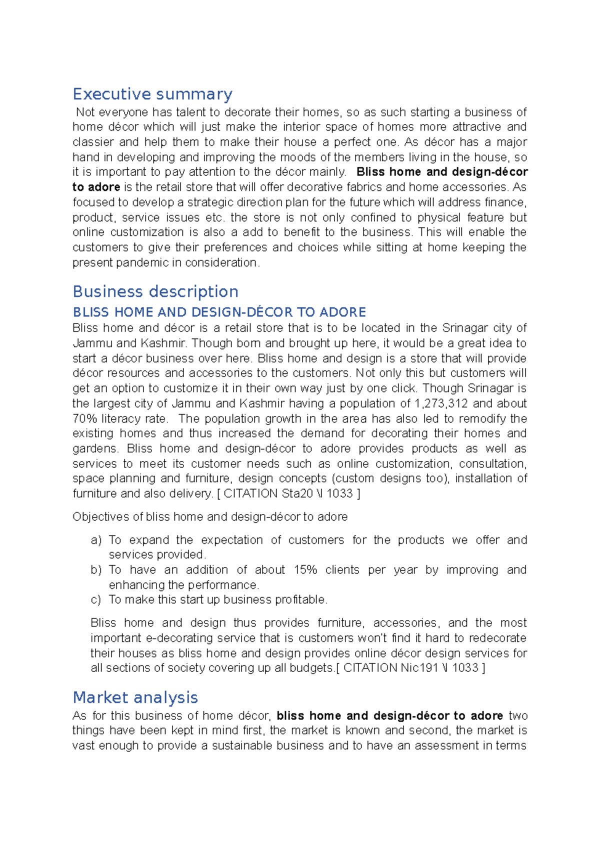Entrepreneurship - Executive summary Not everyone has talent to ...