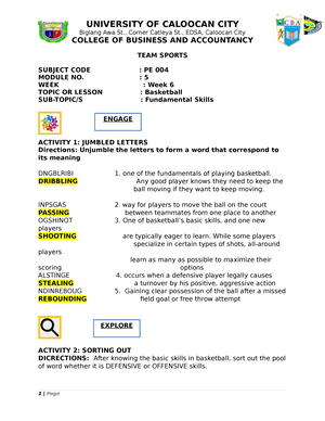 CLAS PE 003 Module 5 Unit 3 Badminton Objectives History Terminologies ...