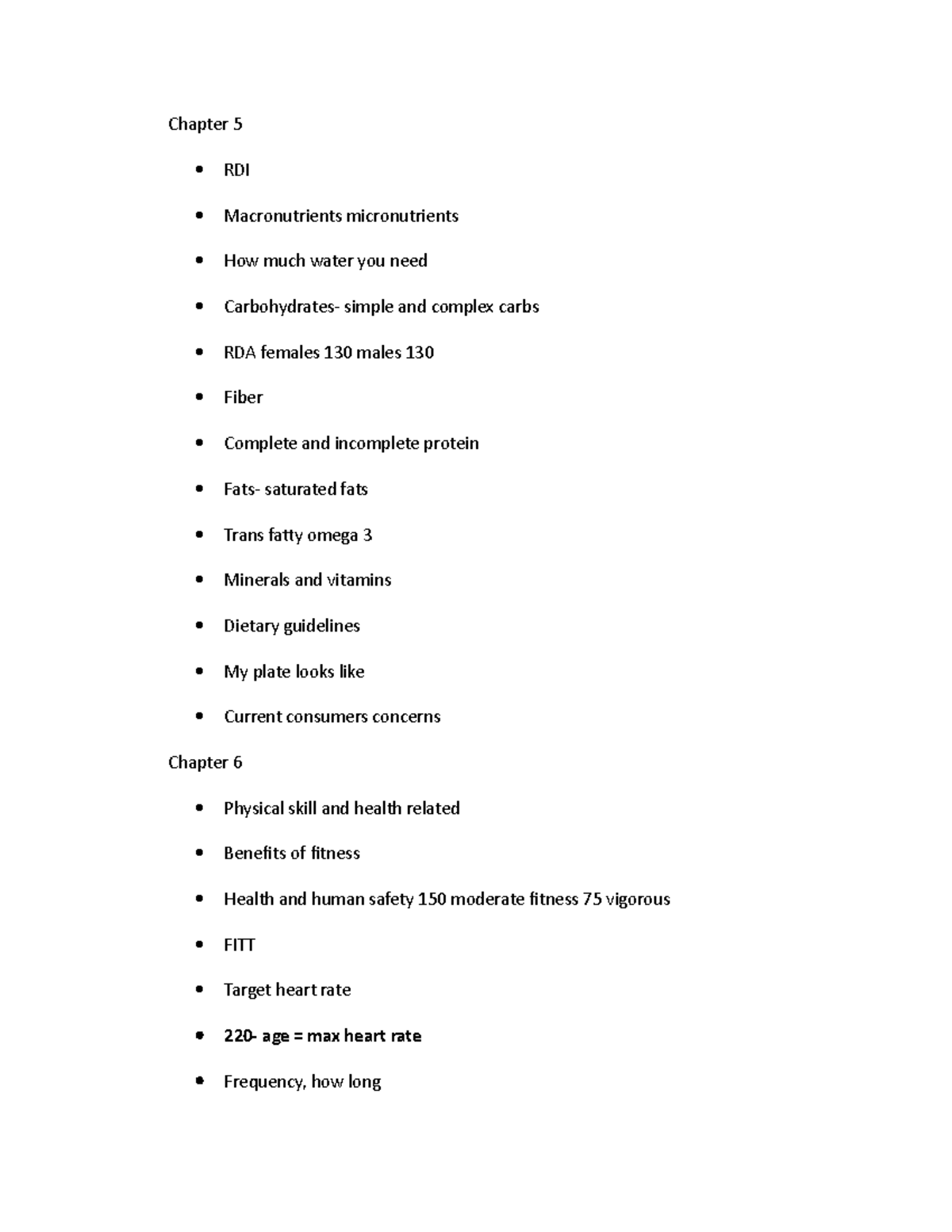 Exam 2 Health and fitness - Chapter 5 RDI Macronutrients micronutrients ...