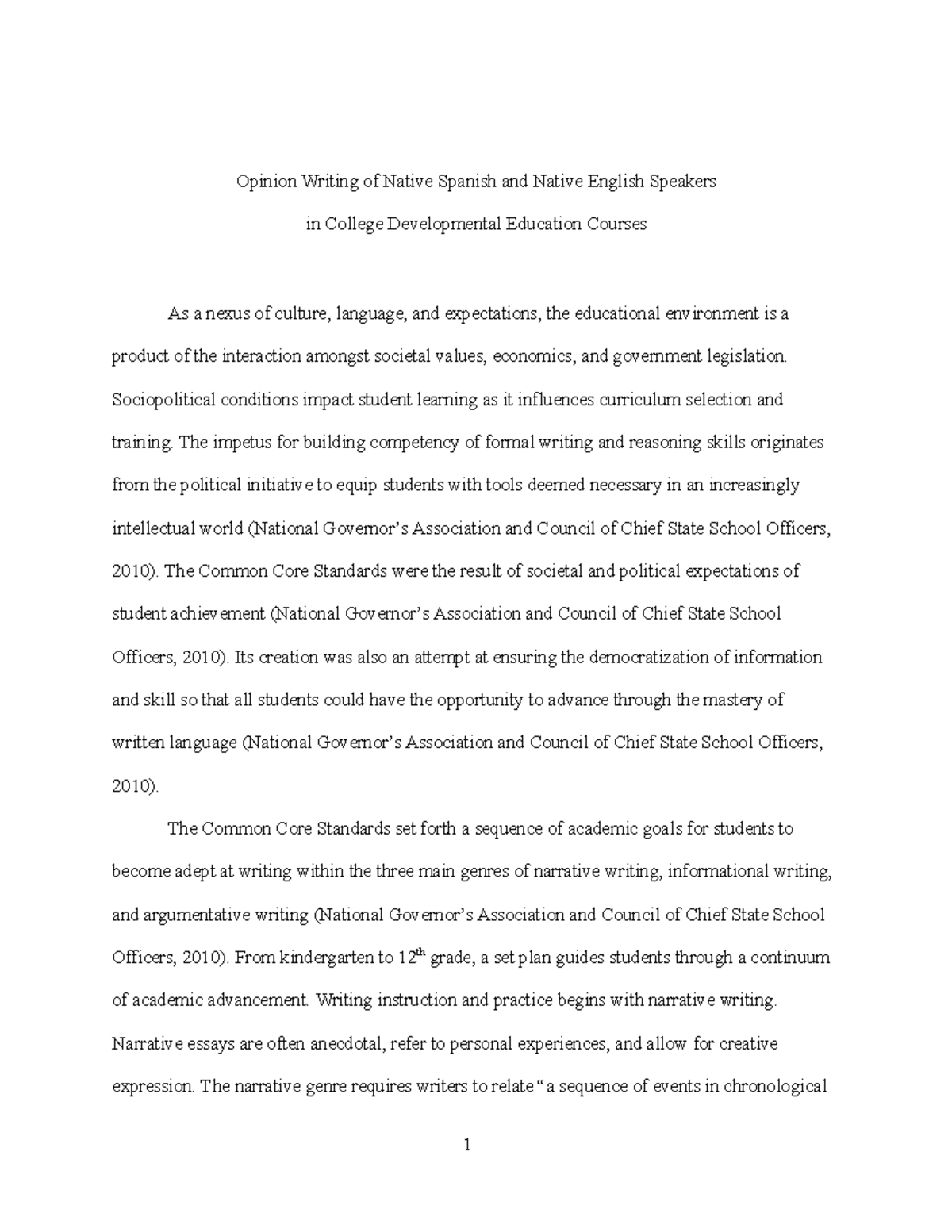 Opinion Writing of Native Spanish and Native English Speakers in ...