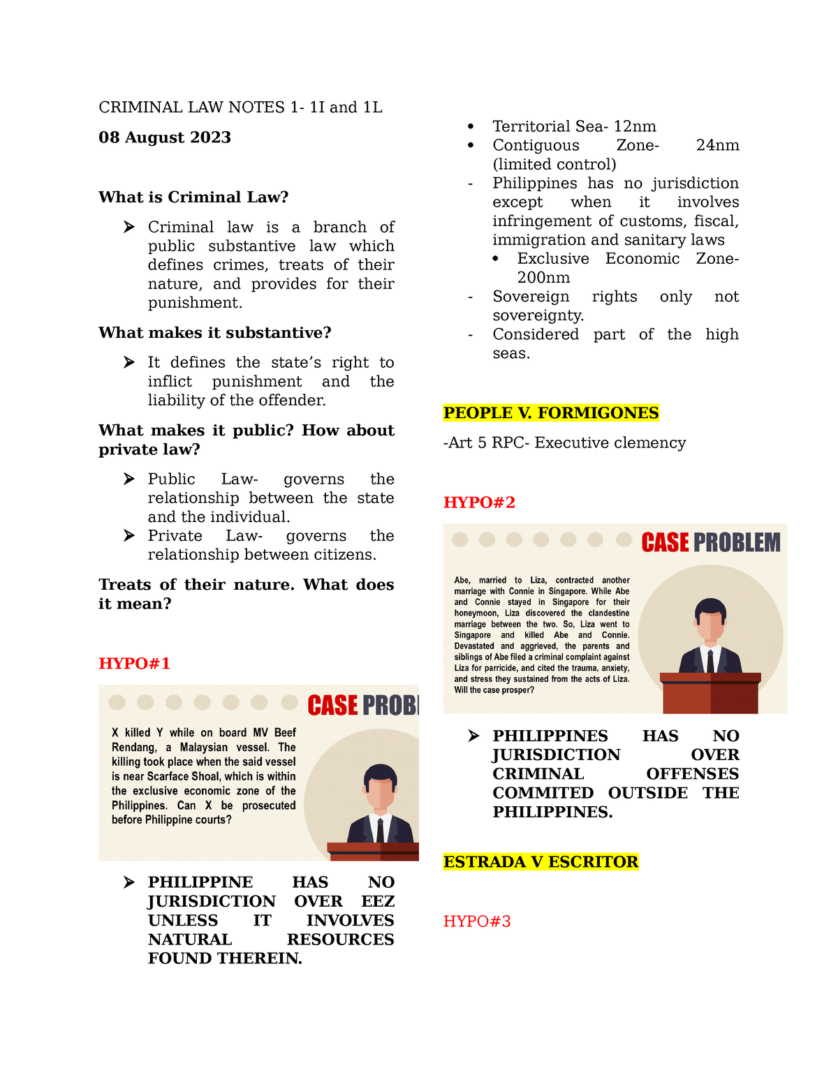 Criminal-LAW- Notes - CRIMINAL LAW NOTES 1- 1I And 1L 08 August 2023 ...