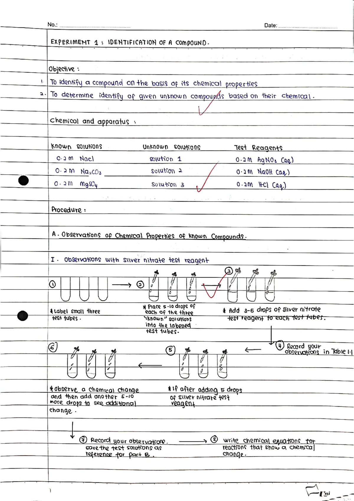 jotter chemistry matriculation experiment 1