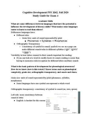 Intro to cognitive development - Cognitive development refers to the ...